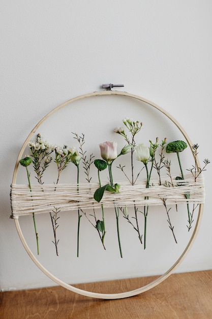 finished embroidered hoop on wall